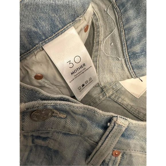 New MOTHER The Scrapper Cuff Ankle Fray Jeans Lonely Hearts Club Size 30 - Picture 8 of 9